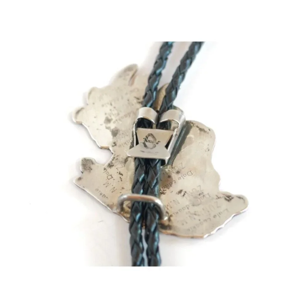 Zuni Native‎ American BULL ELK Bolo Tie by Dale Edaakie Handmade Vintage